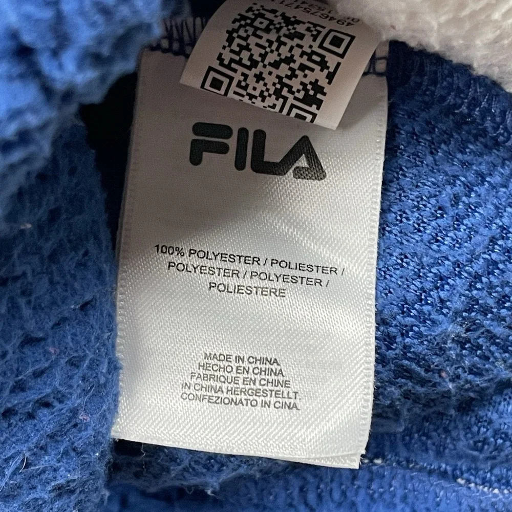 Fila Jacket Mens Small Oversized Deep Pile Sherpa Colorblock Full Zip Spellout
